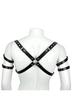 Leather Men's Harness – Adjustable Shoulder Strap Harness with Arm Detail for Clubwear - Image 2