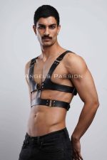 Men's Leather Belt - Adjustable Black & Red Casual Leather Belts Over T-Shirt Style - Image 6