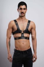 Men's Leather Belt - Adjustable Black & Red Casual Leather Belts Over T-Shirt Style - Image 2