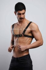 Chain Chest Harness - Men's Shirt Belt | Adjustable Leather Strap for Partywear - Image 7
