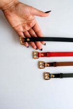 Belt Set of 4 - Gold Accessory - Black Belt - Red Belt - Khaki Belt - Taba Belt - Image 2