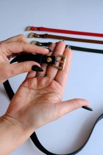 Belt Set of 4 - Gold Accessory - Black Belt - Red Belt - Khaki Belt - Taba Belt - Image 4