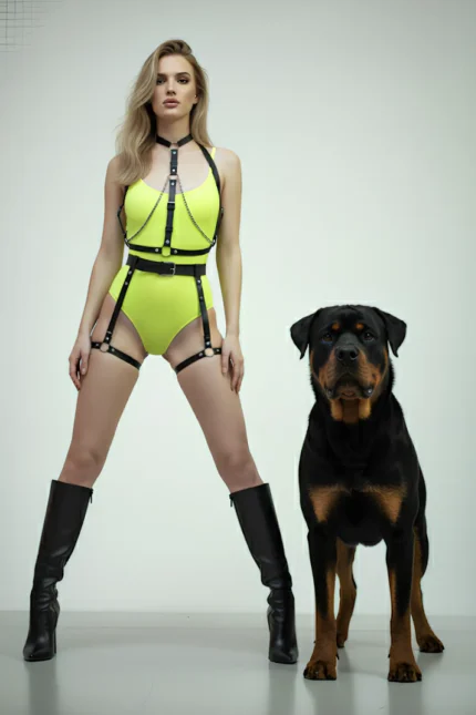 Adjustable O-Ring & Chain Detail Multi-Strap Body Harness